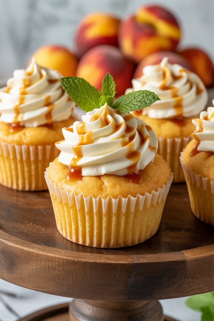Honey Peach Cream Cheese Cupcakes