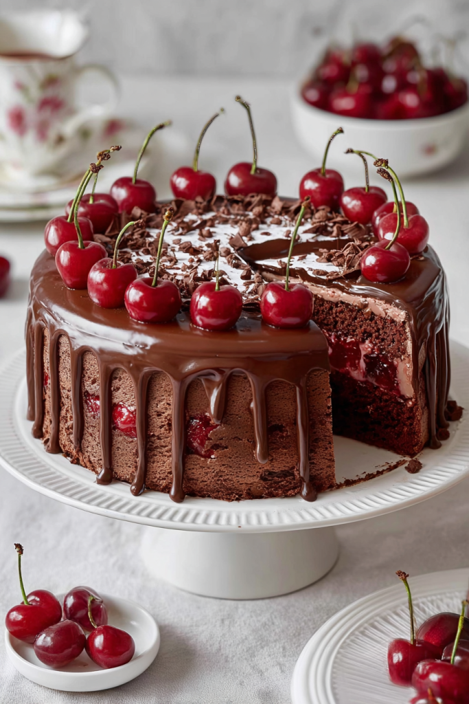 Chocolatey Cherry Bliss Cake