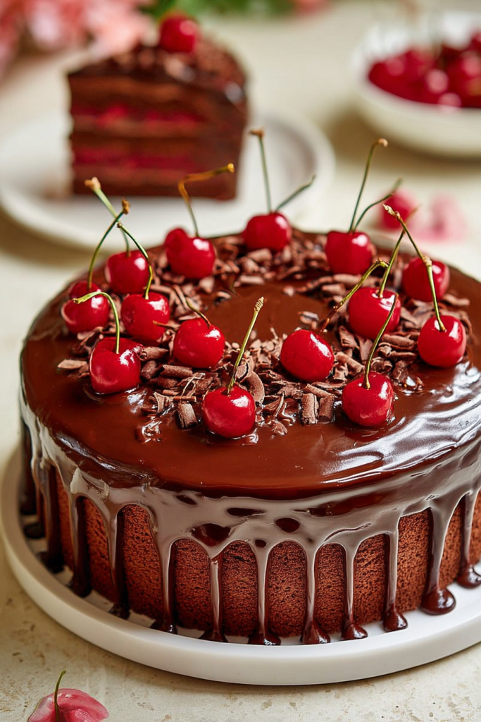 Chocolatey Cherry Bliss Cake