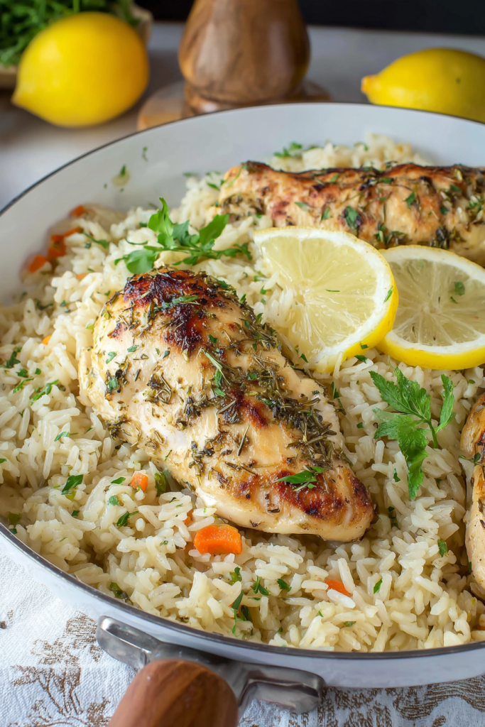 lemon herb chicken rice pilaf