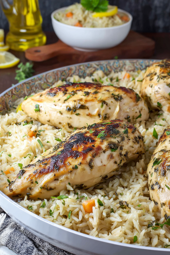 lemon herb chicken rice pilaf