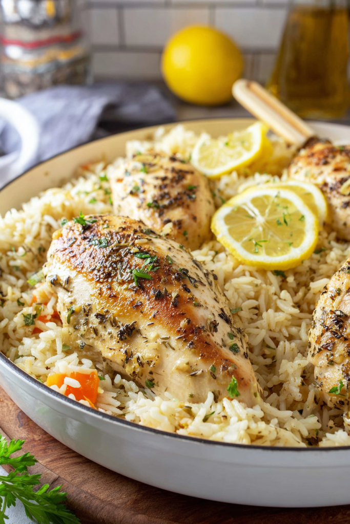 lemon herb chicken rice pilaf