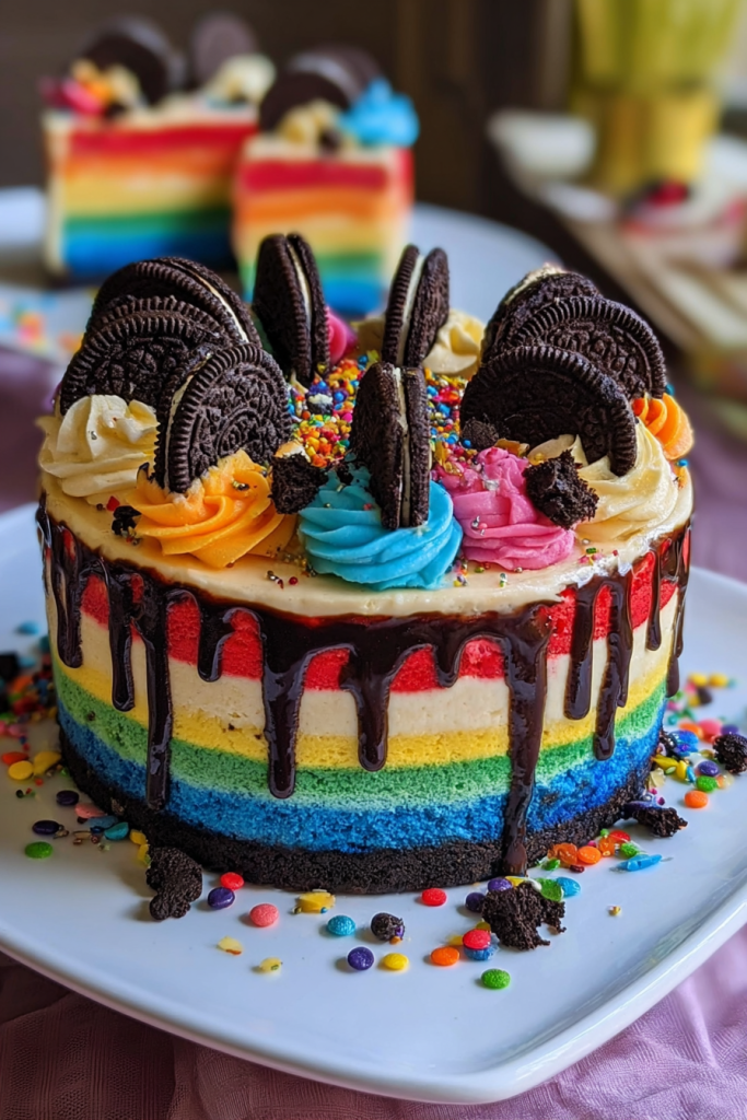 Rainbow Oreo Cheesecake