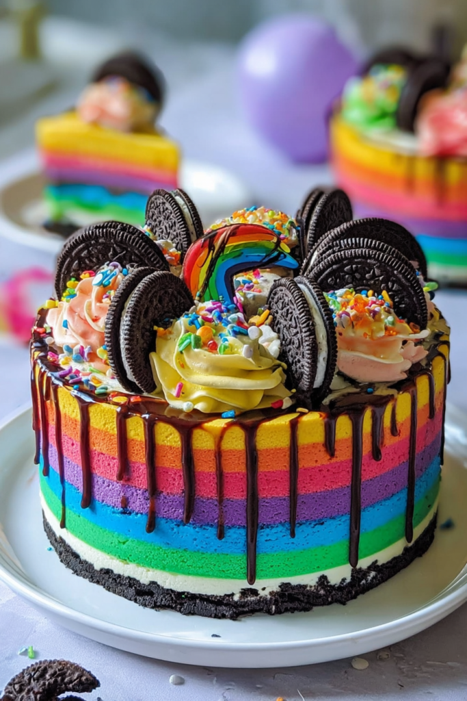 Rainbow Oreo Cheesecake