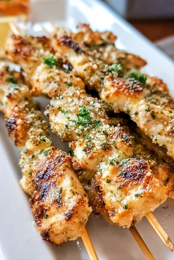 ranch garlic parmesan chicken skewers