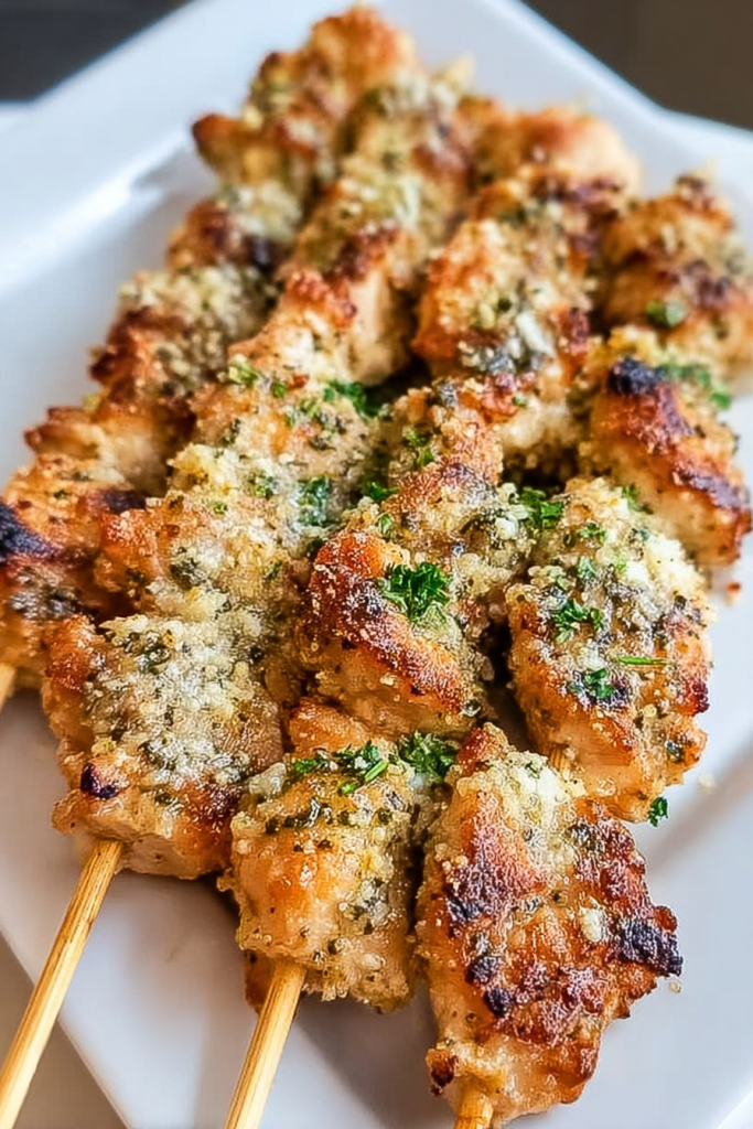 ranch garlic parmesan chicken skewers