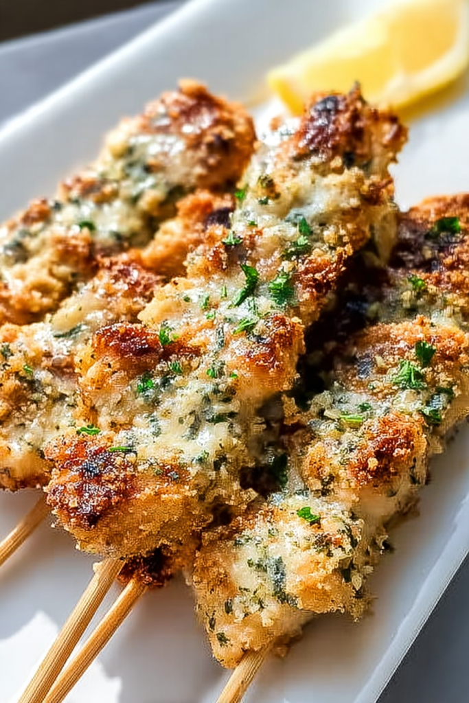 ranch garlic parmesan chicken skewers