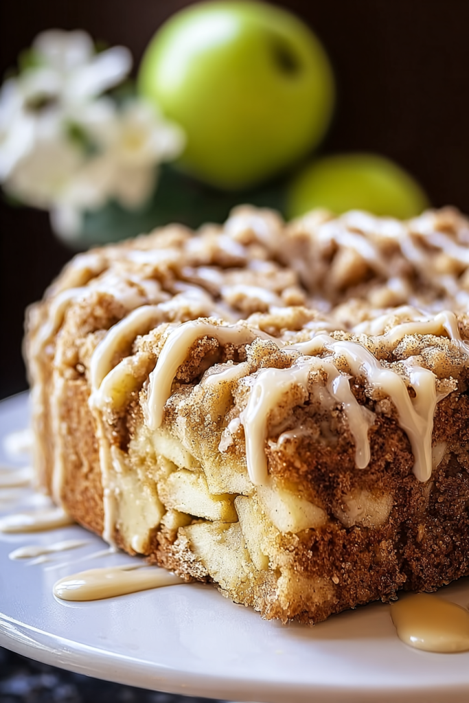 Apple Crumb Cake with Cinnamon Apple Drizzle