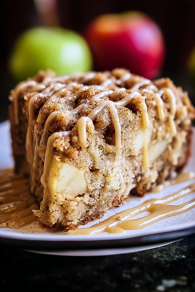 Apple Crumb Cake with Cinnamon Apple Drizzle