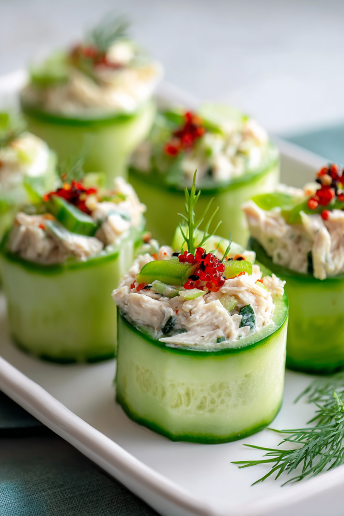 chicken salad cucumber roll ups