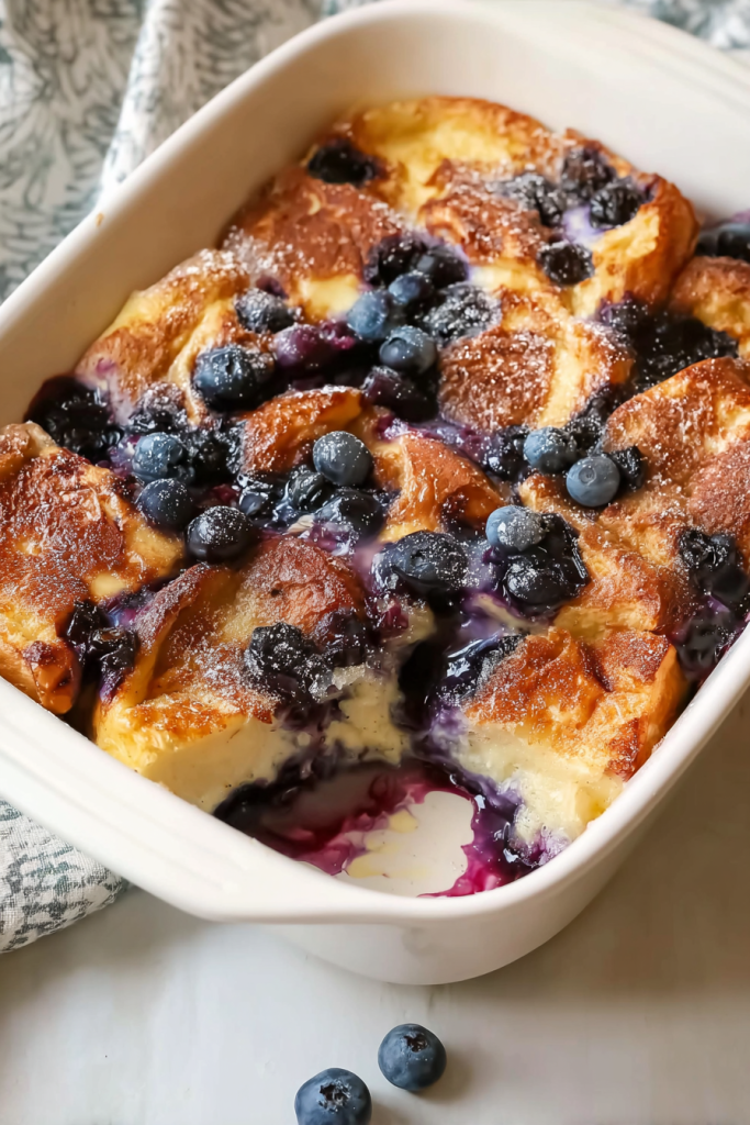 overnight blueberry french toast casserole