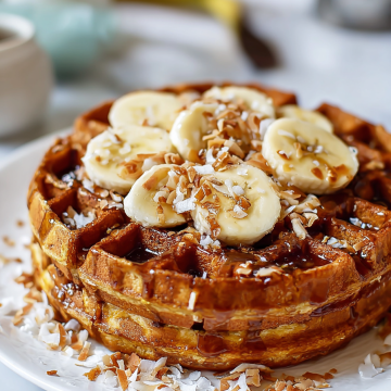Coconut Banana Bread Waffle French Toast