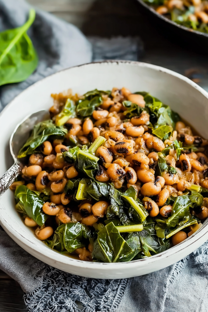 Smoky Black-Eyed Peas and Collard Greens