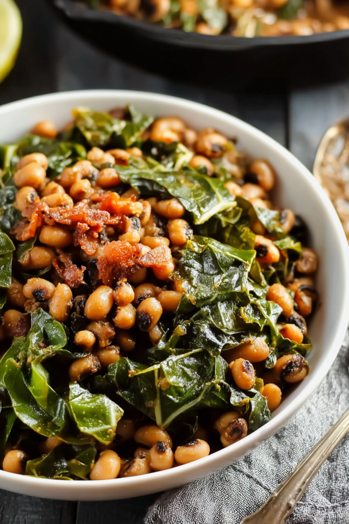 Smoky Black-Eyed Peas and Collard Greens