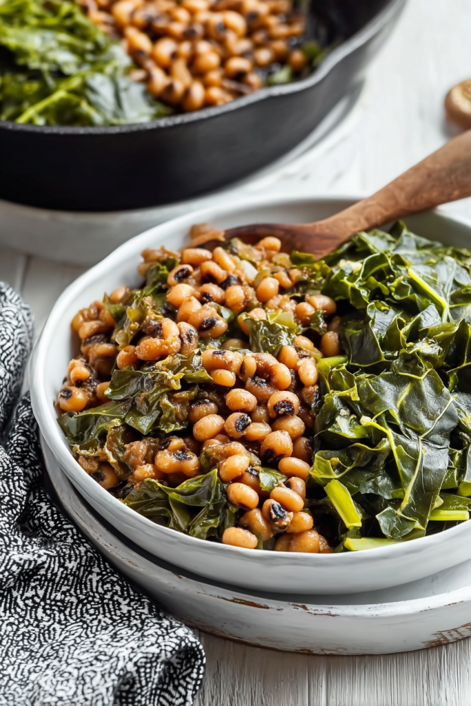 Smoky Black-Eyed Peas and Collard Greens