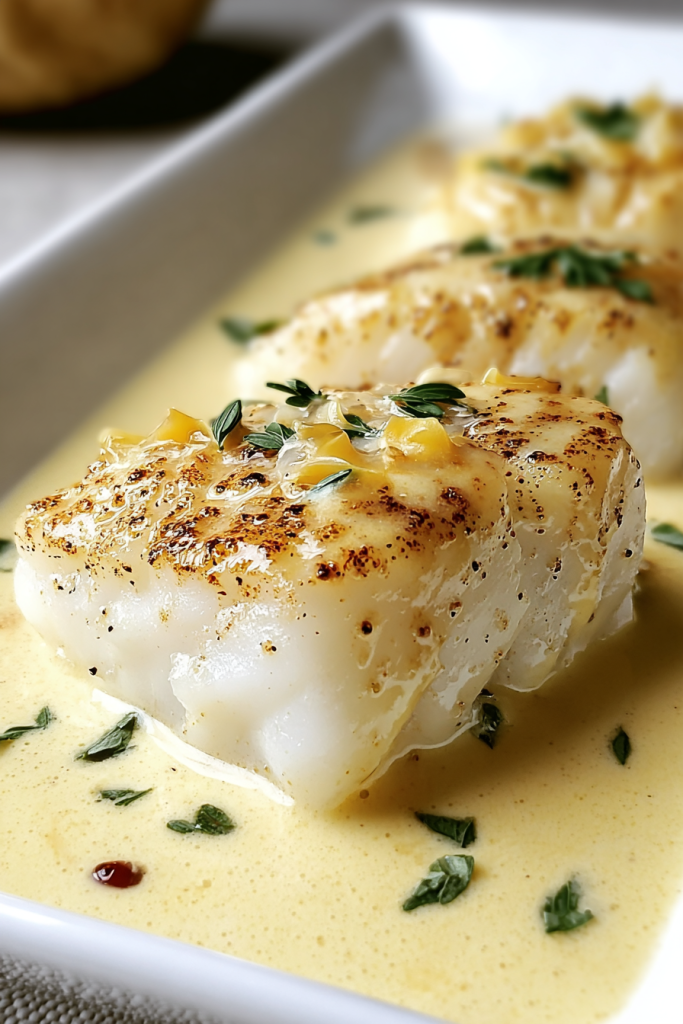 Baked Cod in Coconut Lemon Cream Sauce