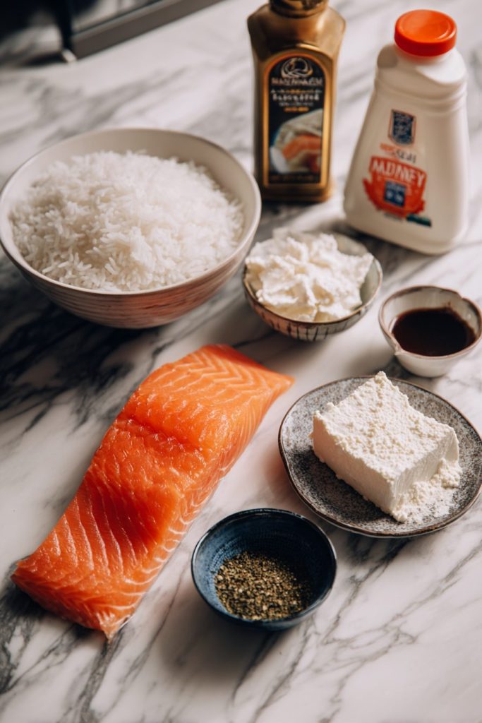 salmon sushi bake