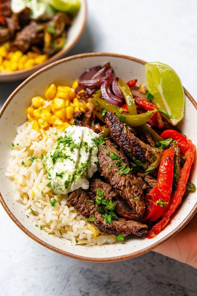steak fajita bowls