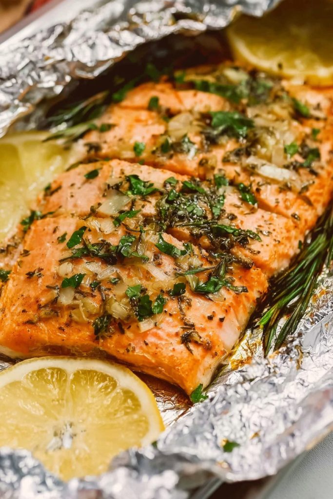 lemon garlic herb salmon foil recipe