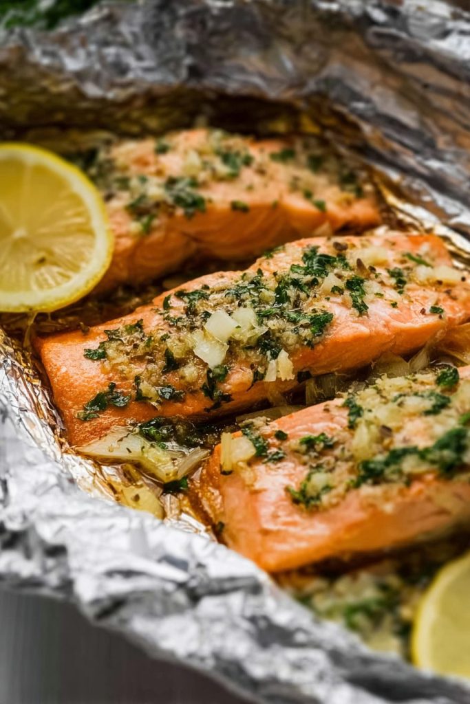 lemon garlic herb salmon foil recipe