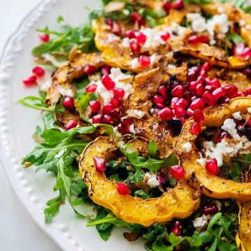 Delicata Squash Salad with Pomegranate and Feta