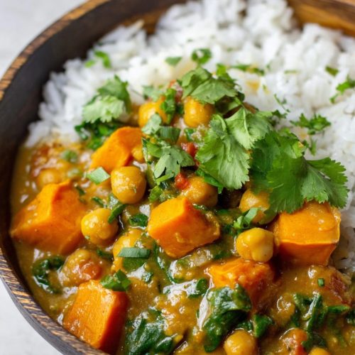 Sweet Potato, Chickpea and Spinach Coconut Curry