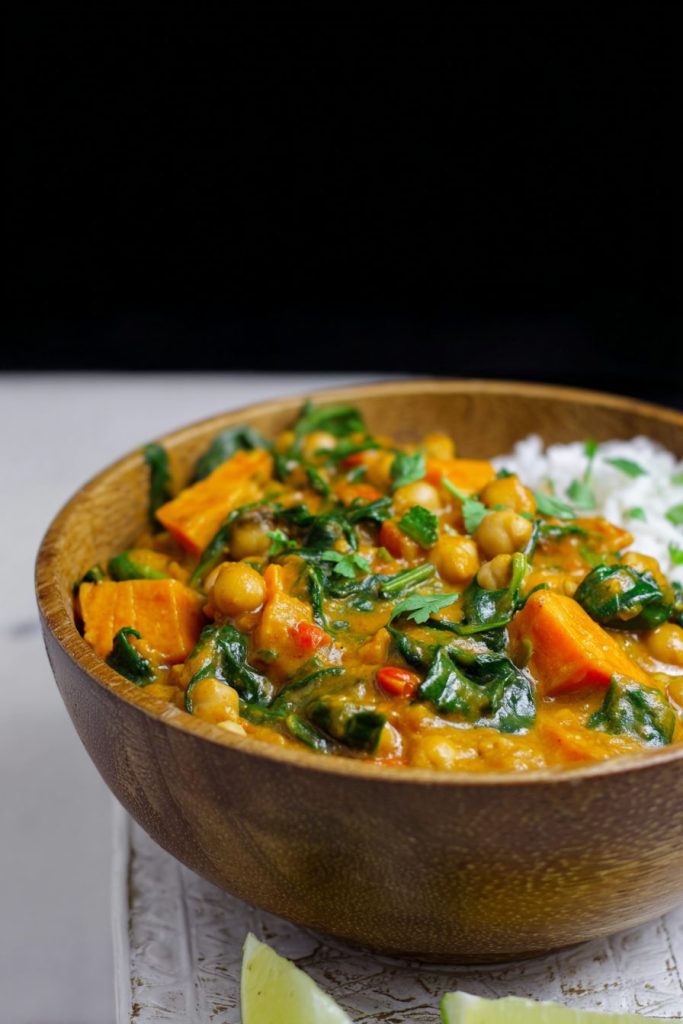 sweet potato chickpea coconut curry