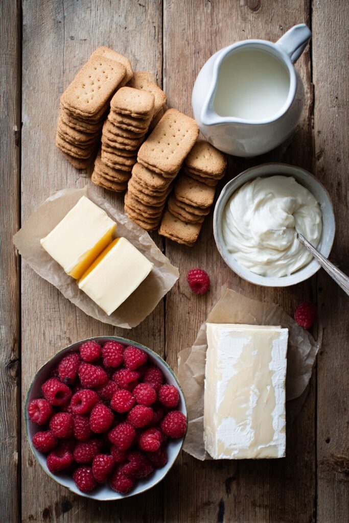 no-bake raspberry cheesecake