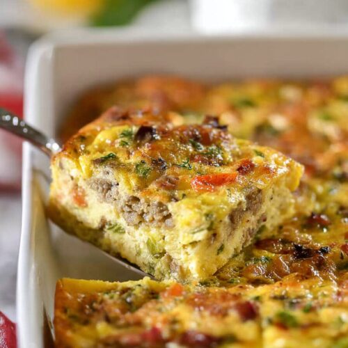 Fluffy Sour Cream Sausage and Egg Breakfast Casserole