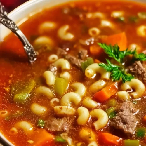 One-Pot Beef and Macaroni Soup
