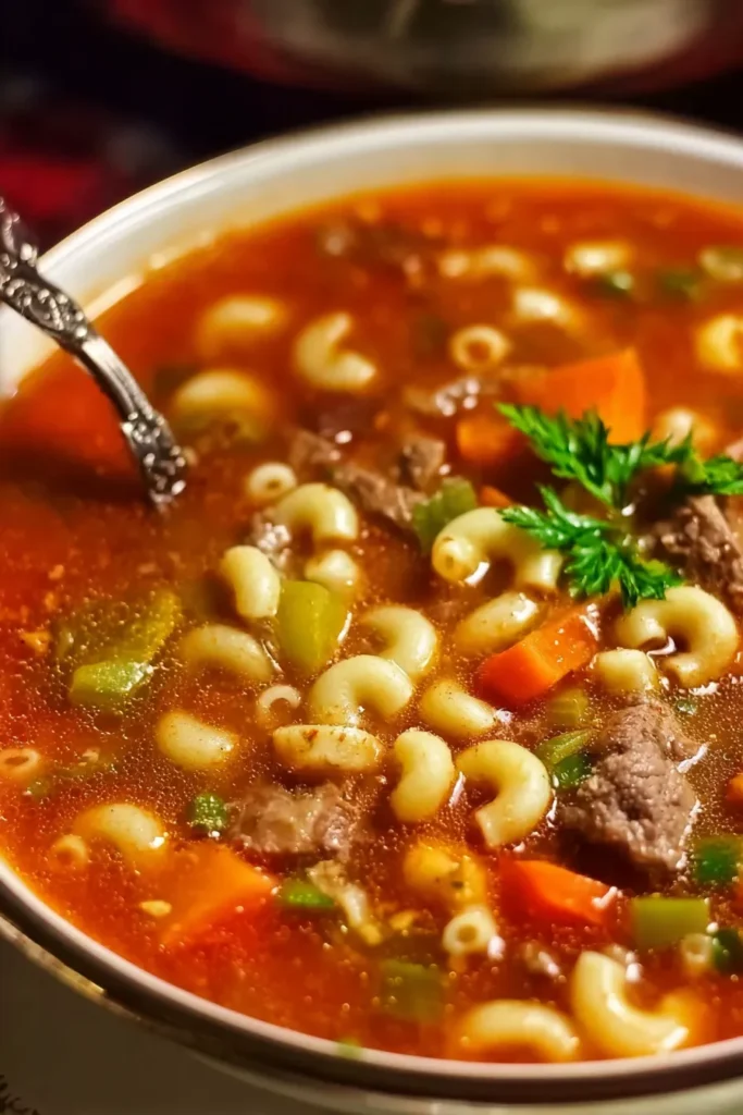 Beef and Macaroni Soup