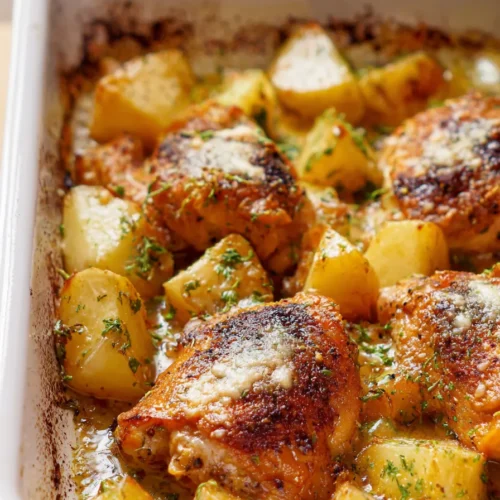 Garlic Parmesan Chicken Thighs and Potatoes