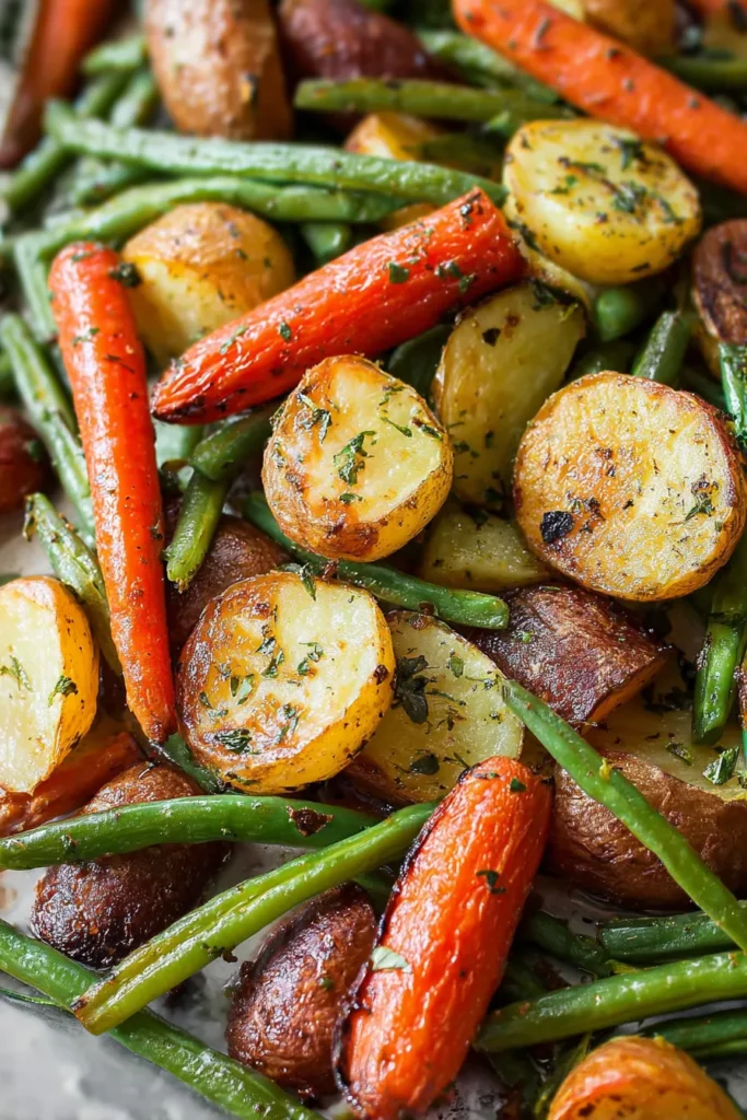 garlic roasted potatoes & vegetables