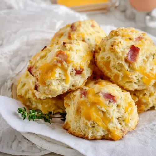 Ham and Cheese Drop Biscuits