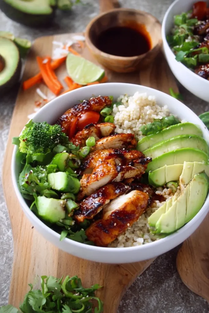 Honey chipotle chicken bowls