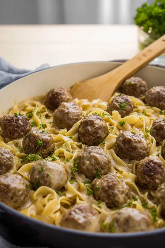 one-pan Swedish meatballs
